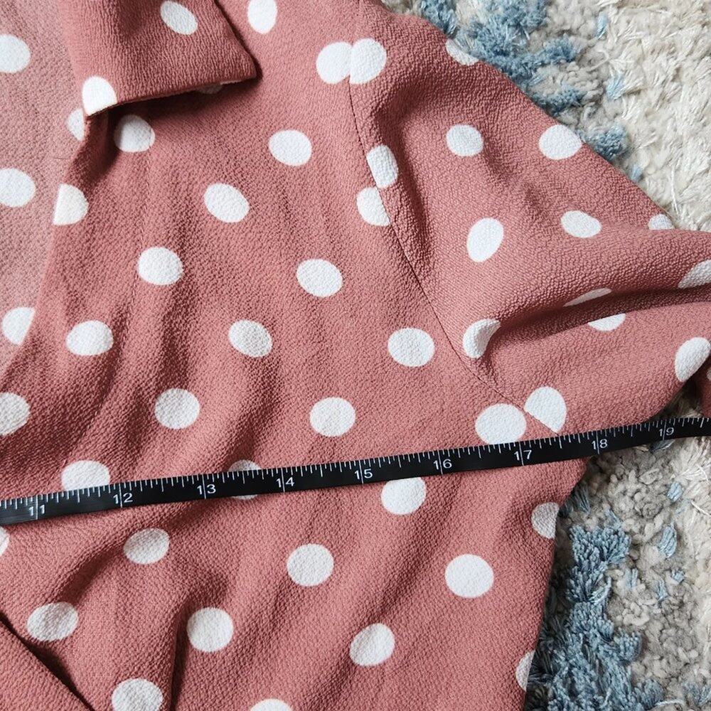 F21 Mauve Polka Dot Wrap Around Top || Small EUC - Picture 12 of 13